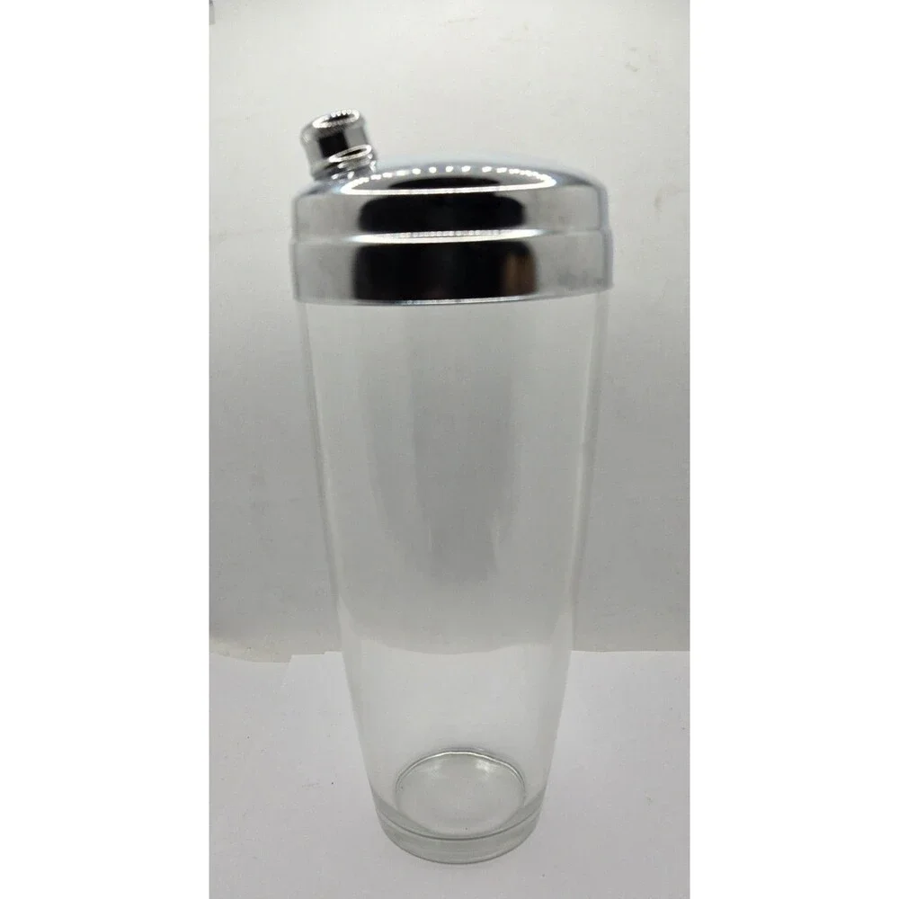 Vintage Mid Century Large Heavy Glass Cocktail Shaker